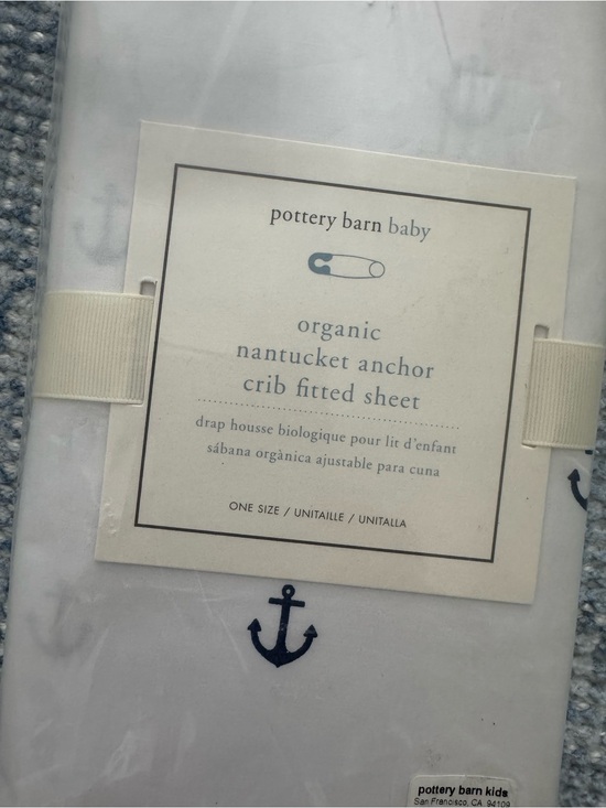 Pottery Barn Kids Other - Pottery Barn Kids ~Nantucket Blue Anchor~ Crib Fitted Sheet
